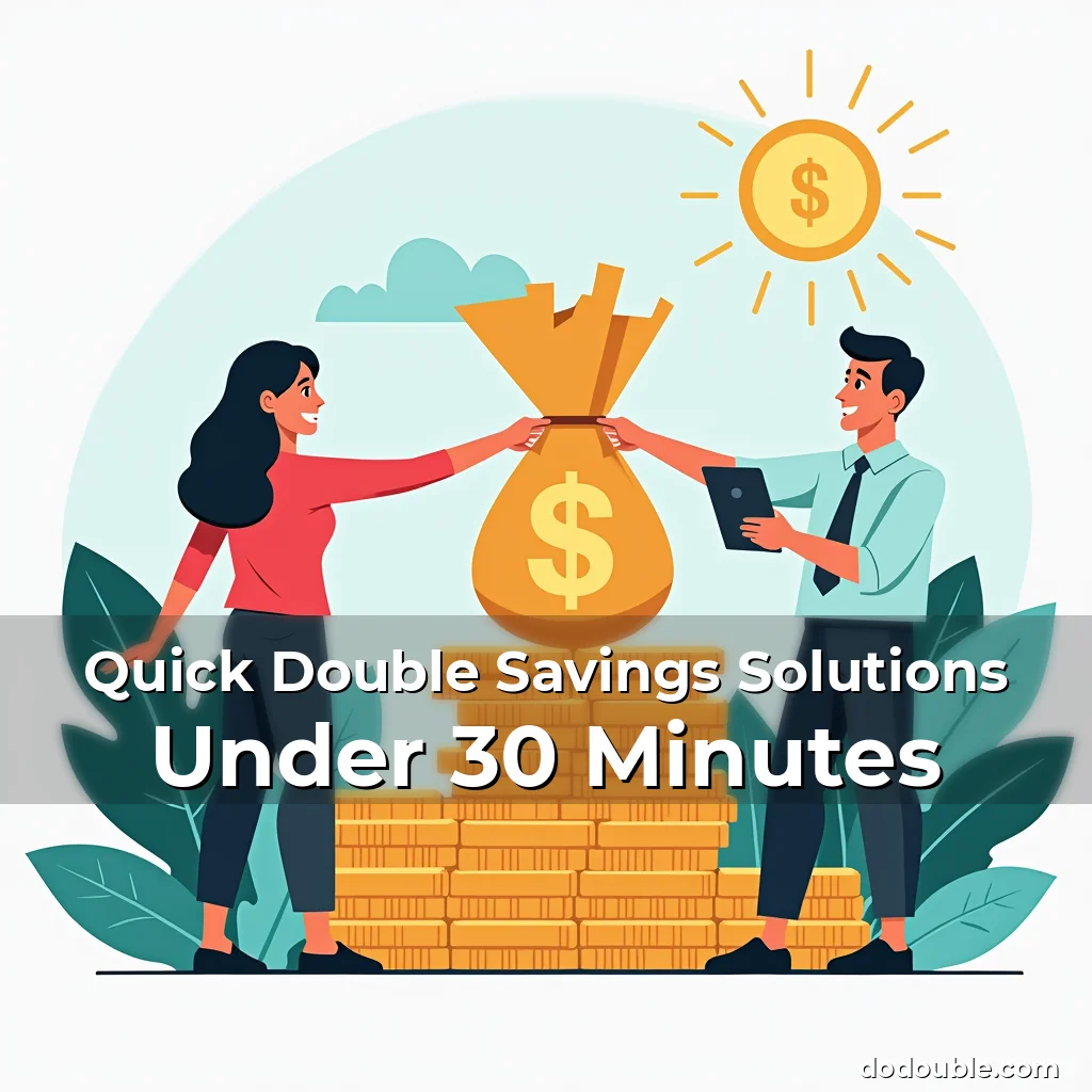Artistic representation for Quick Double Savings Solutions Under 30 Minutes