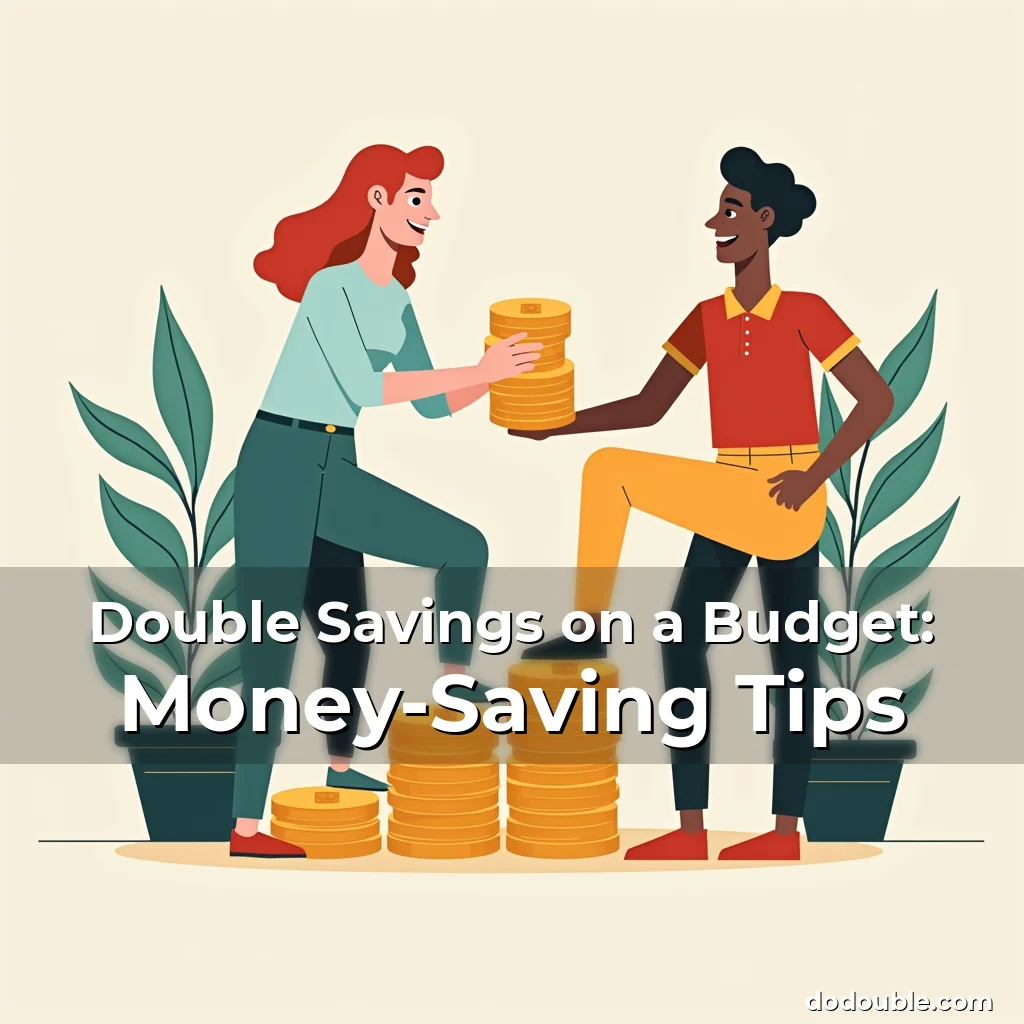Artistic representation for Double Savings on a Budget: Money-Saving Tips